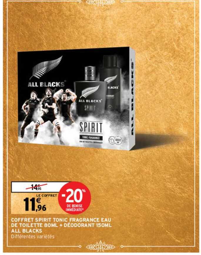 coffret spirit tonic fragrance eau de toilette 80ml + deodorant 150ml all blacks