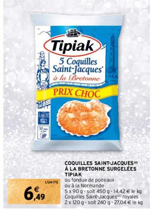 coquilles saint-jacques à la bretonne surgelées tipiak
