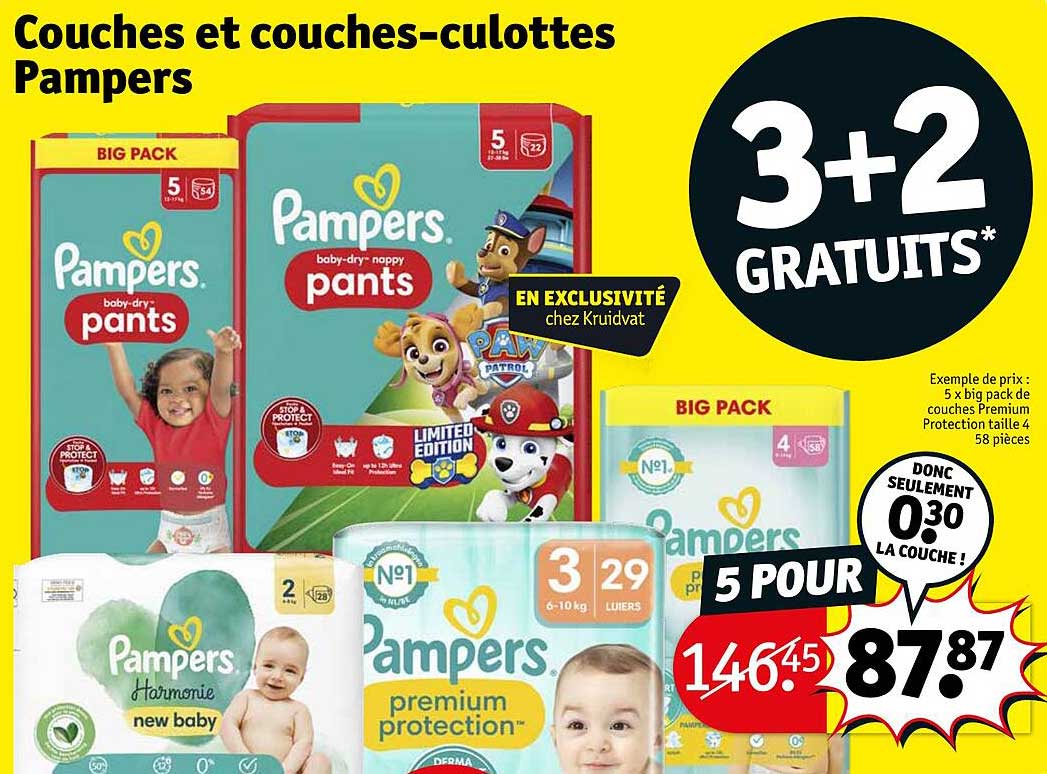 couches et couches-culottes pampers