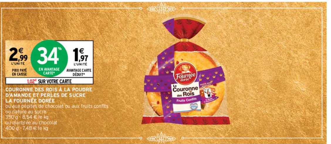 couronne des rois à la poudre d'amande et perles de sucre la fournée dorée