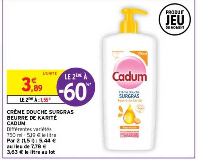 Creme Douce Surgras Beurre De Karite Cadum