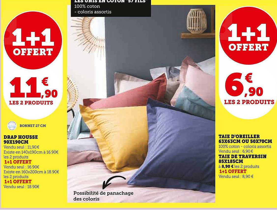 drap housse 90x190cm