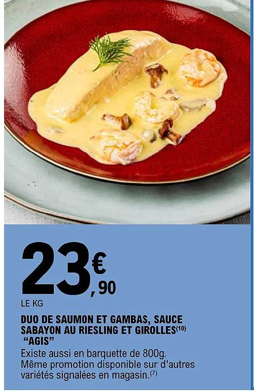 duo de saumon et gambas, sauce sabayon au riesling et girolles "agis"