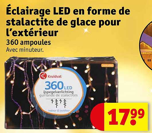 eclairage led en forme de stalactite de glace pour l'exterieur