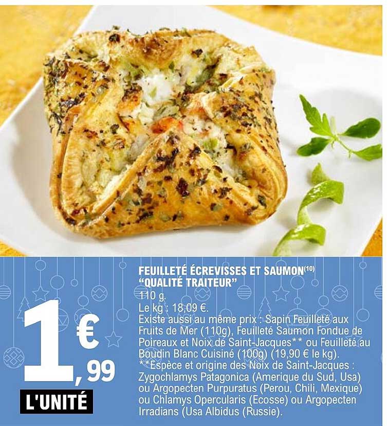 feuilleté écrevisses et saumon "qualité traiteur"
