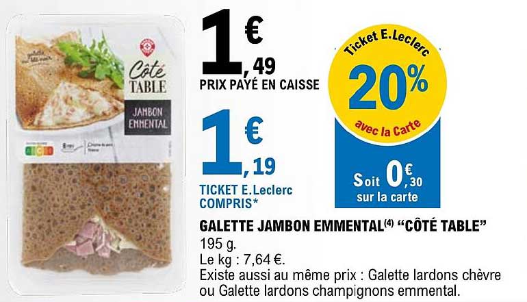 Galette Jambon Emmental "côté Table"