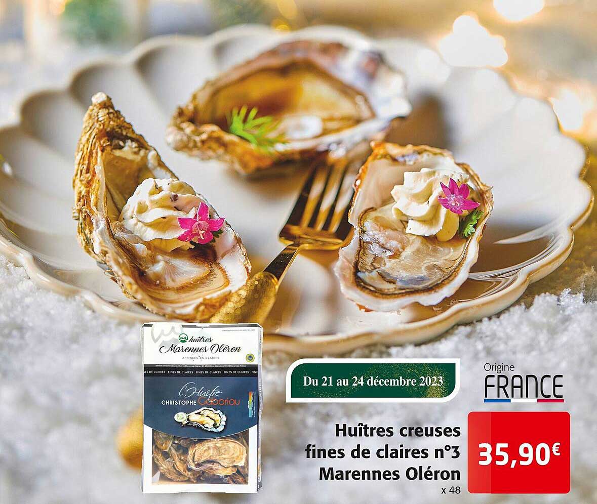 huîtres creuses fines de claires n°3 marennes oléron