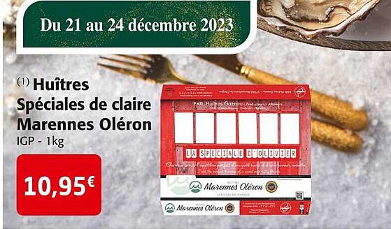huîtres spéciales de claire marennes oléron