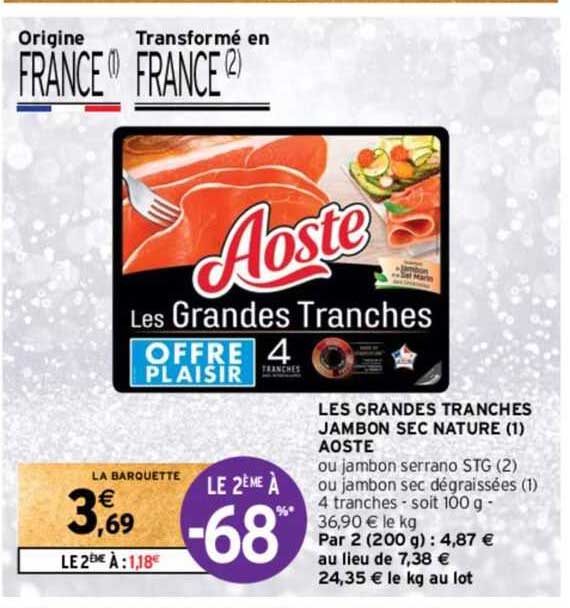 les grandes tranches jambon sec nature (1) aoste