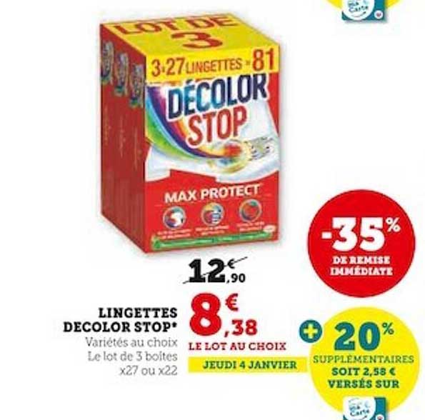 lingettes décolor stop