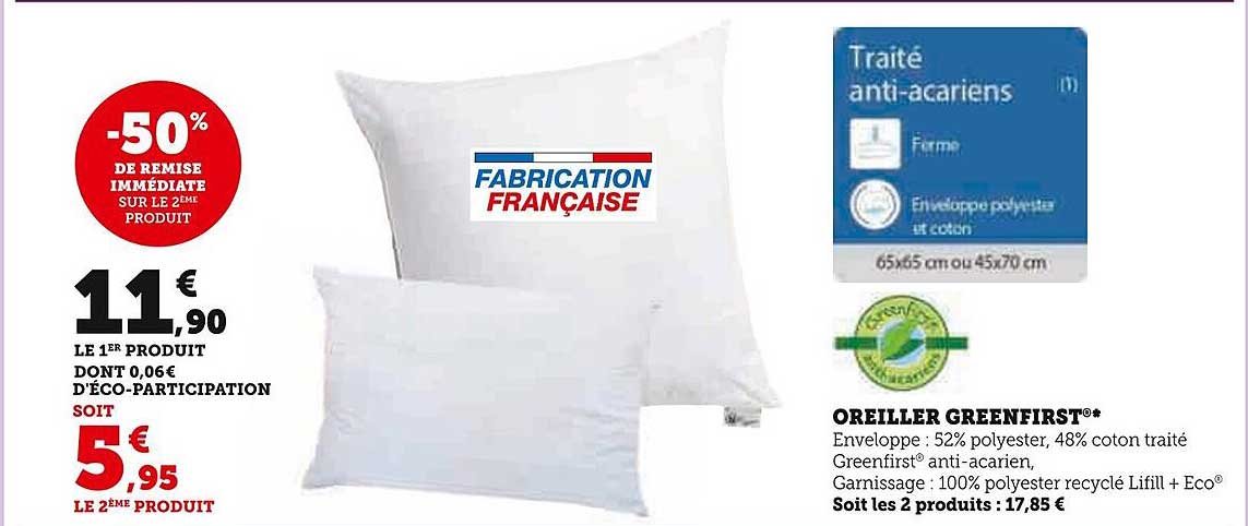 oreiller greenfirst