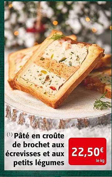 pâté en croûte de brochet aux écrevisses et aux petits légumes