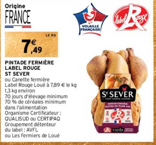 Pintade Fermière Label Rouge St Sever