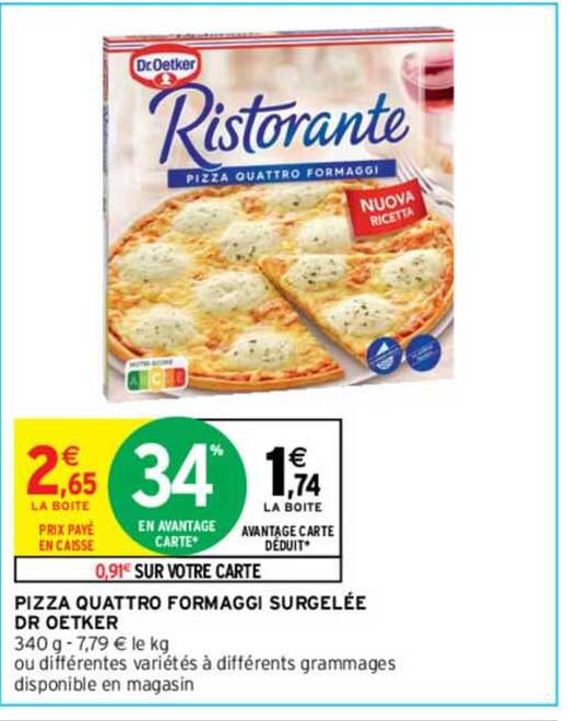 Pizza Quattro Formaggi Surgelee Dr Oetker