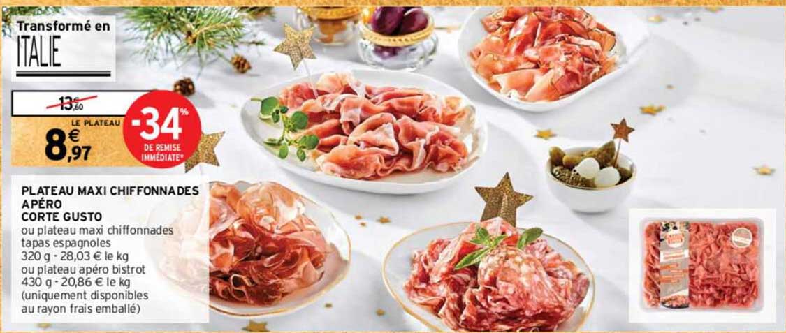 plateau maxi chiffonnades apéro corte gusto