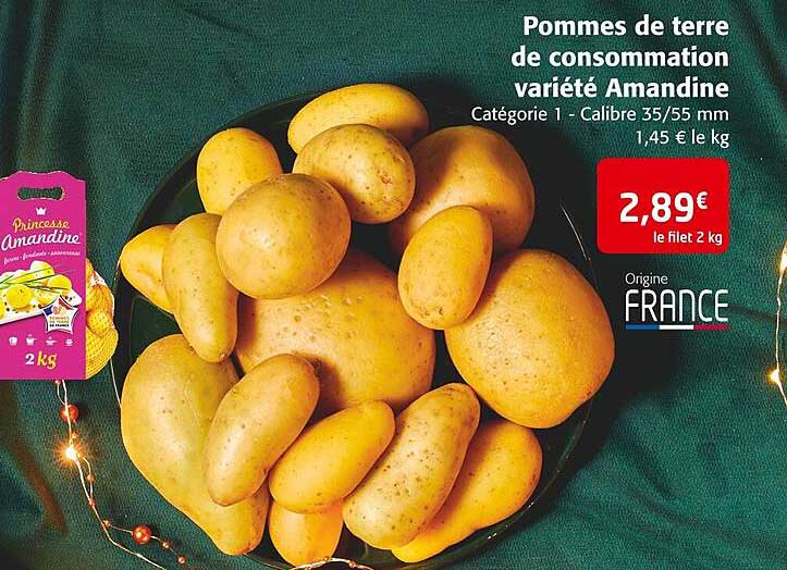 pommes de terre de consommation variété amandine