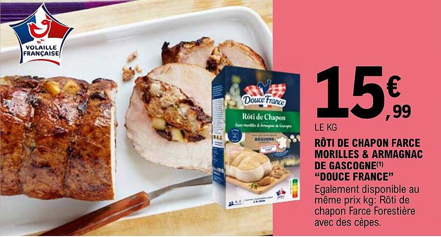 rôti de chapon farce morilles & armagnac de gascogne "douce france"