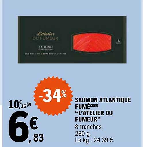 saumon atlantique fumé "l'atelier du fumeur"