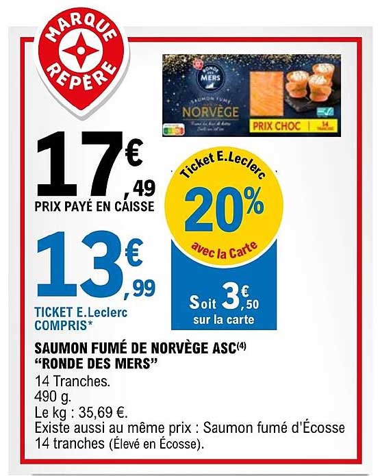 Saumon Fumé De Norvège Asc "ronde Des Mers"