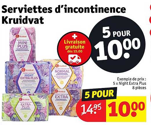 serviettes d'incontinence kruidvat