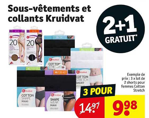 sous-vetements et collants kruidvat