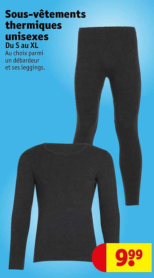 sous-vetements thermiques unisexes