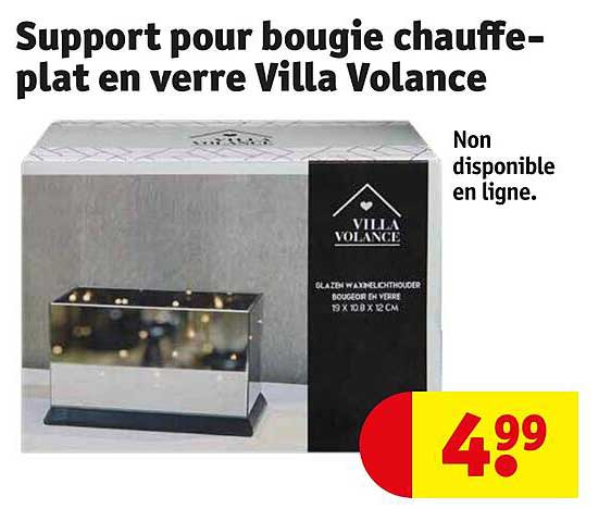 support pour bougie chauffeplat en verre villa volance