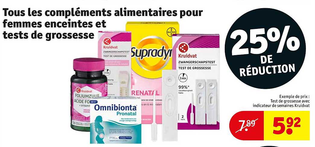 tous les complements alimentaires pour femmes enceintes et tests  de grossesse