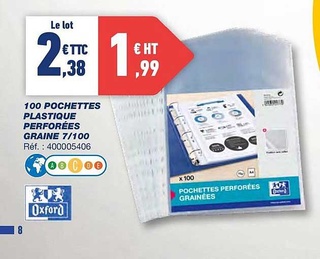 100 pochettes plastique perforées graine 7-100 oxford