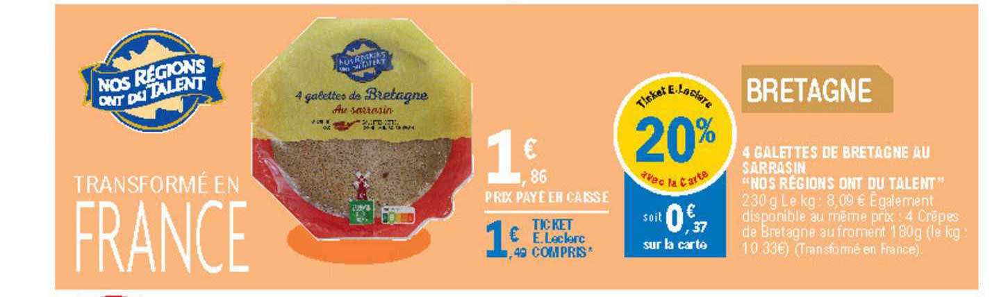 4 galettes de bretagne au sarrasin "nos régions ont du talent"