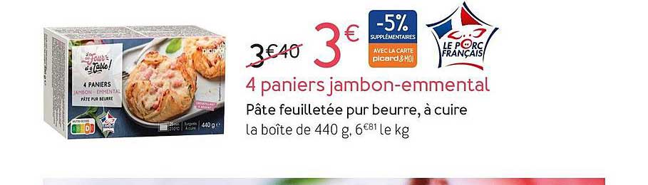 4 Paniers Jambon Emmental