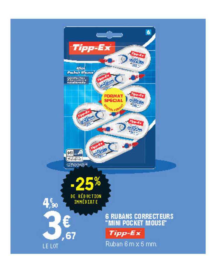 6 rubans correcteurs "mini pocket mouse" tipp-ex
