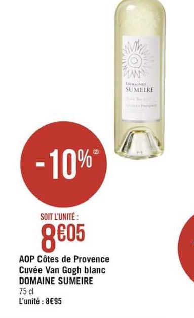 aop côtes de provence cuvée van gogh blanc domaine sumeire