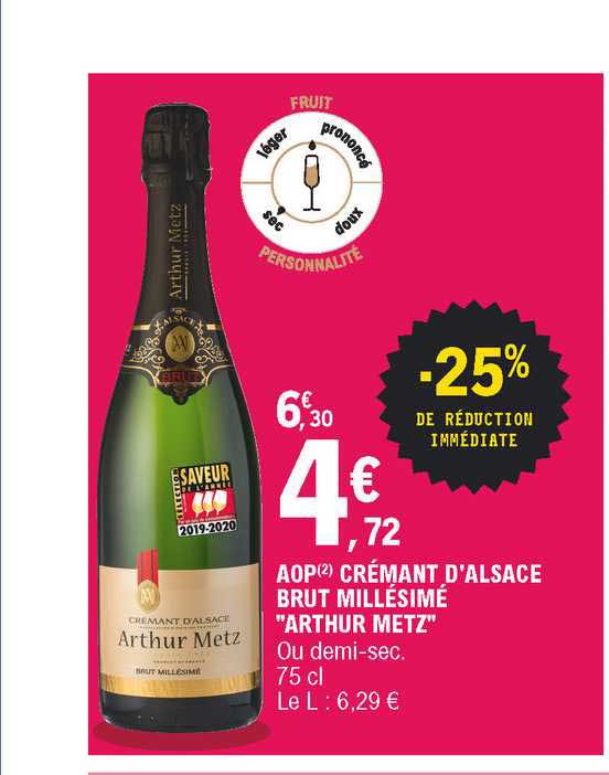 aop crémant d'alsace brut millésimé "arthur metz"