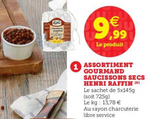 assortiment gourmand saucissons secs henri raffin