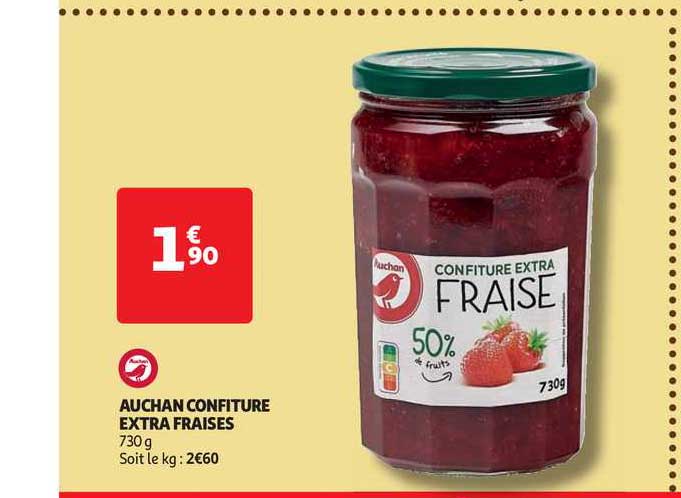 Auchan Confiture Extra Fraises