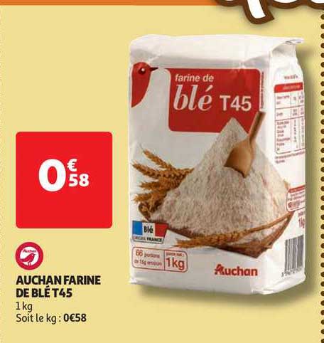 auchan farine de blé t45