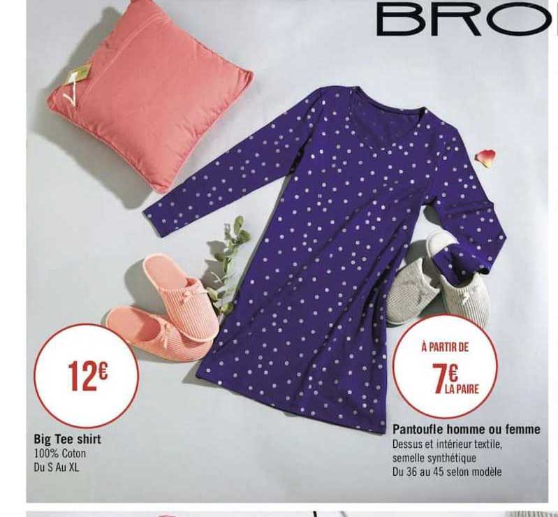 big tee shirt pantoufle homme ou femme