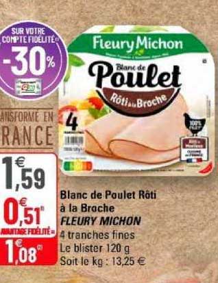 blanc de poulet rôti à la broche fleury michon