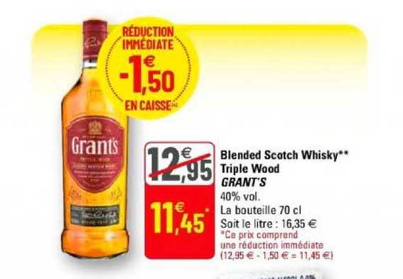 blended sctoch whisky triple wood grant's