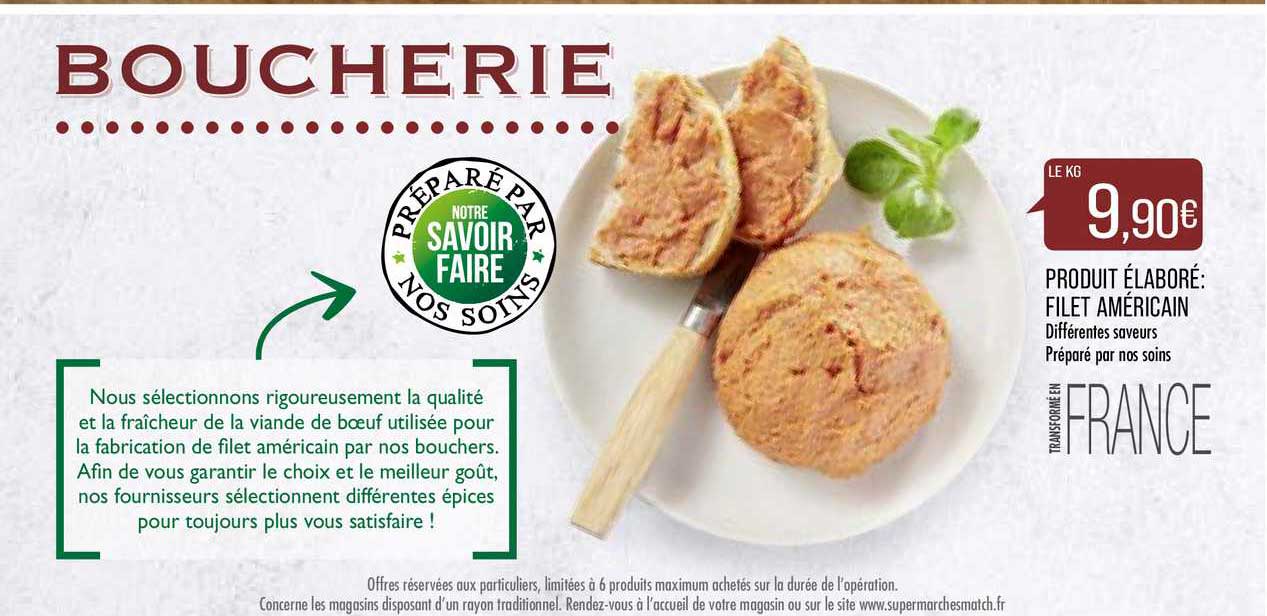 boucherie : produit élaboré : filet américain