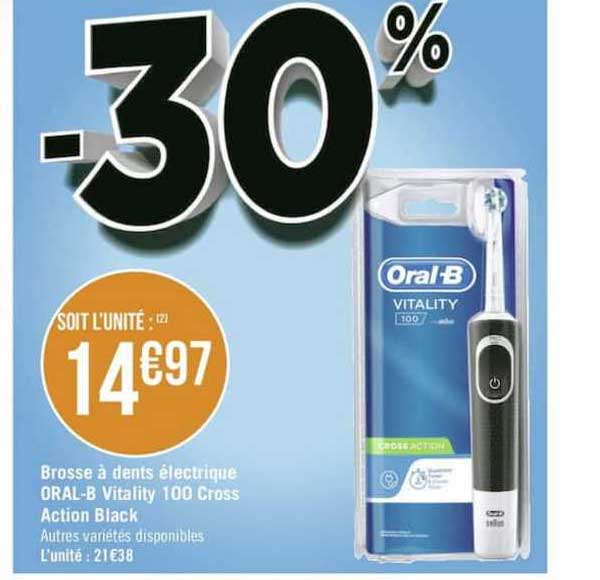 brosse à dents électrique oral b vitality 100 cross action black