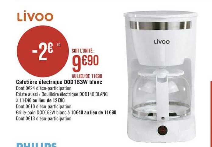 Cafetière électrique Dod 163w Blanc Livoo