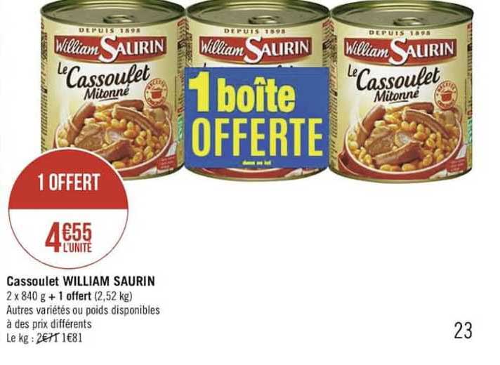 cassoulet william saurin