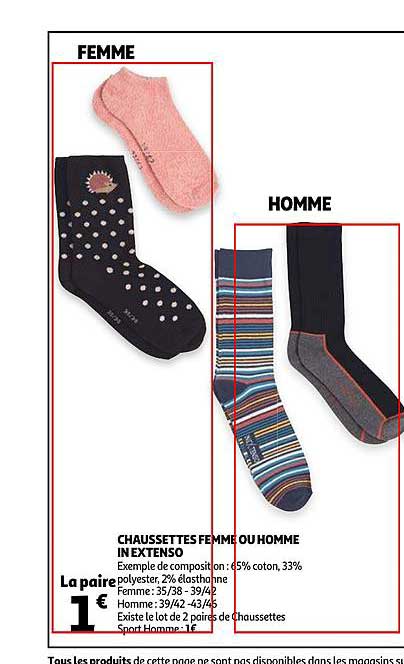 chaussettes femme ou homme in extenso