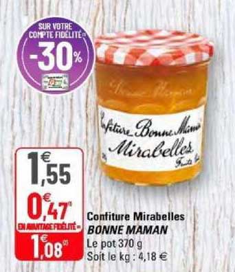 confiture mirabelles bonne maman