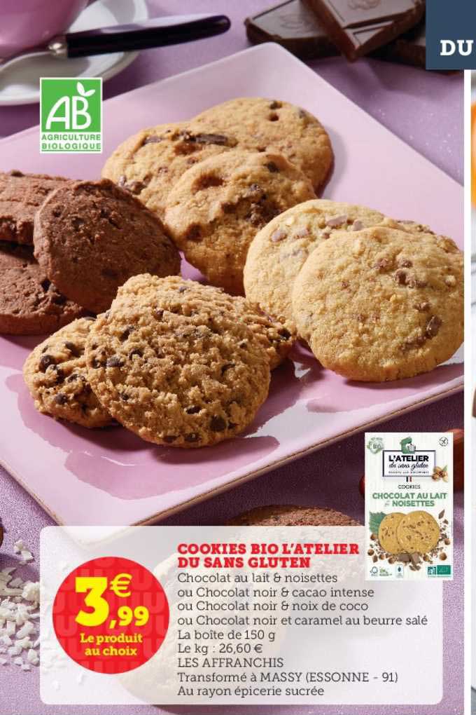 cookies bio l'atelier du sans gluten
