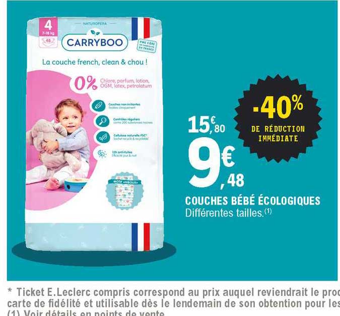 Couches Bébé écologiques Carryboo