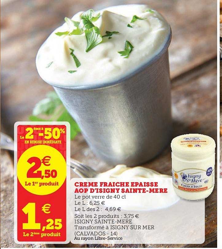 crême fraîche épaisse aop d'isigny sainte-mère