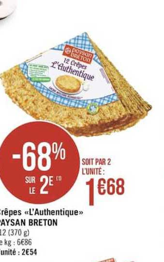 crêpes "l'authentique" paysan breton -68% sur le 2è